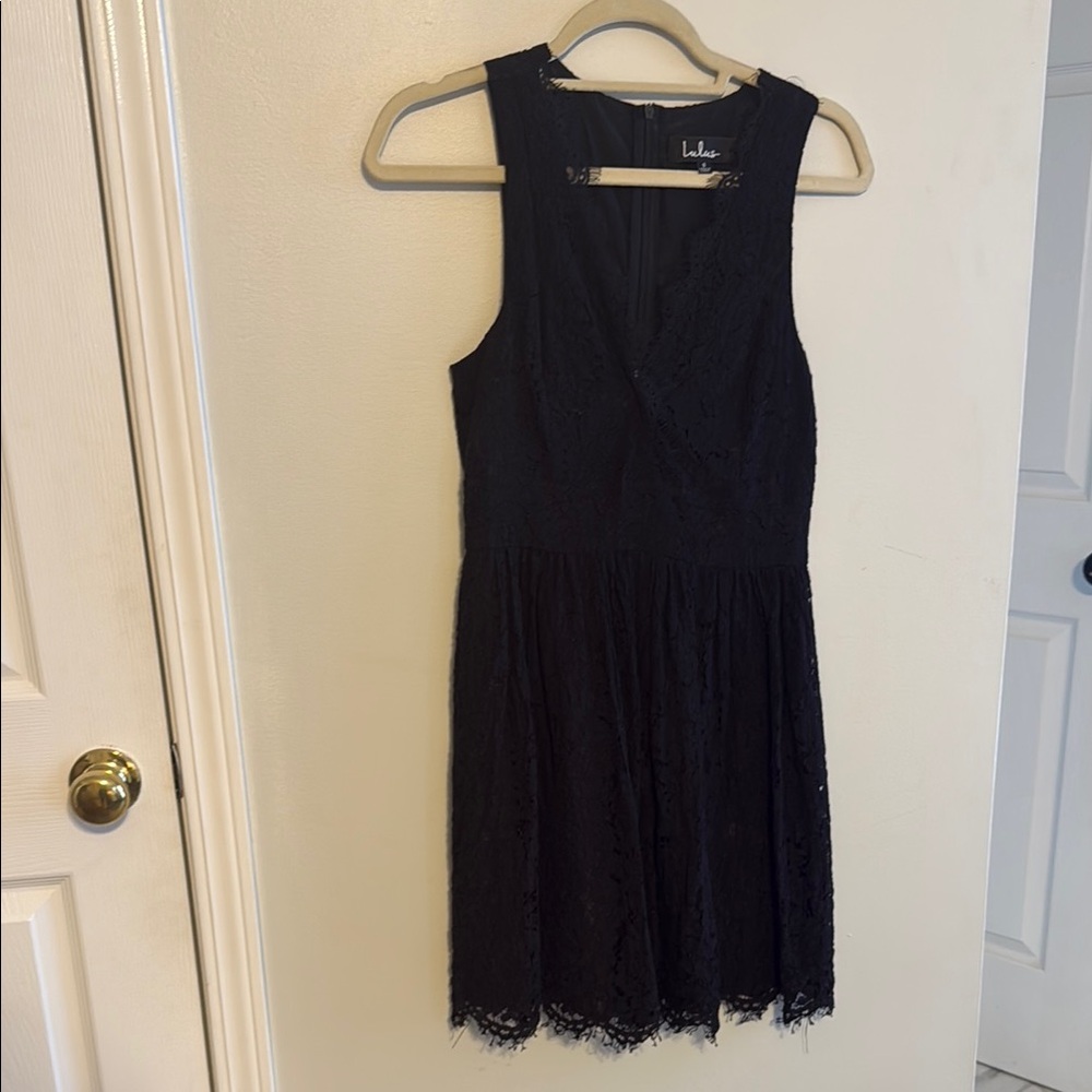 Lulu's Black V-Neck Sleeveless Mini Sundress